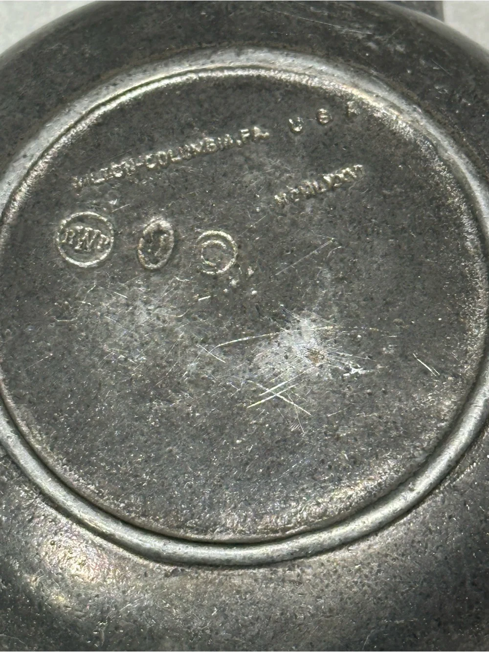 WILTON Columbia 8oz “All Gone” Pewter Porringer Bowl 4.5”